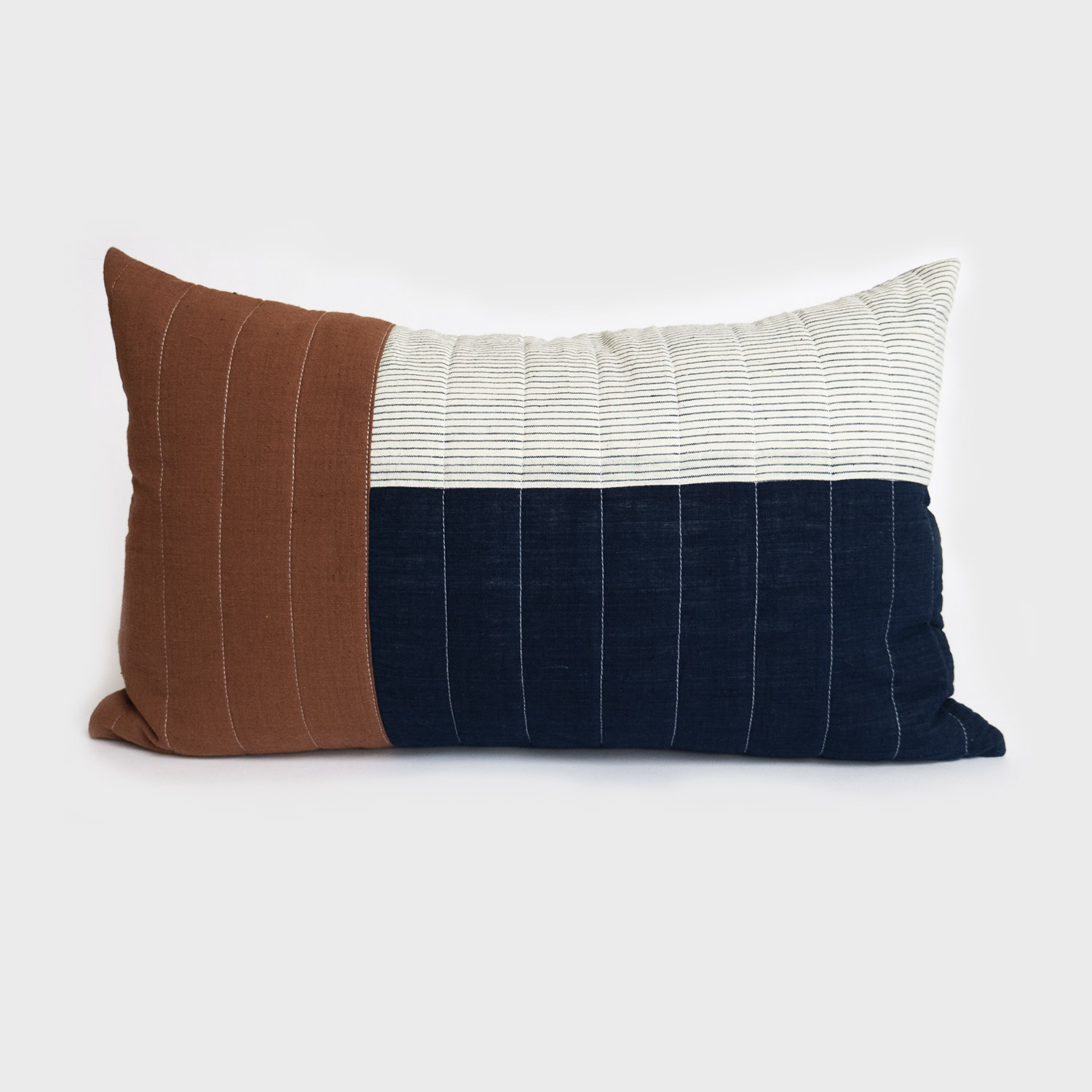 Cēra Quilted Cushion Cover - Indigo - Large