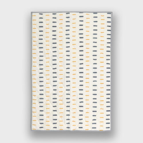 Block-Printed Baby Quilt - Rain Quilt - (Yellow-Navy)