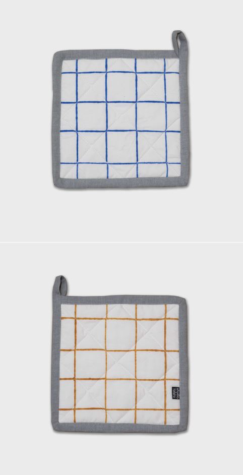 Big Grid Pot Mat - Blue